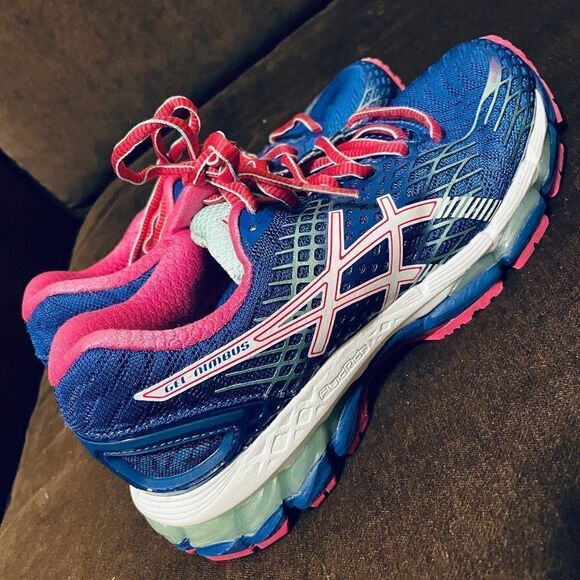 NEW ASICS GEL Nimbus 17 Womens 6 US 37 EUR Royal Blue Magenta pink - Picture 7 of 10